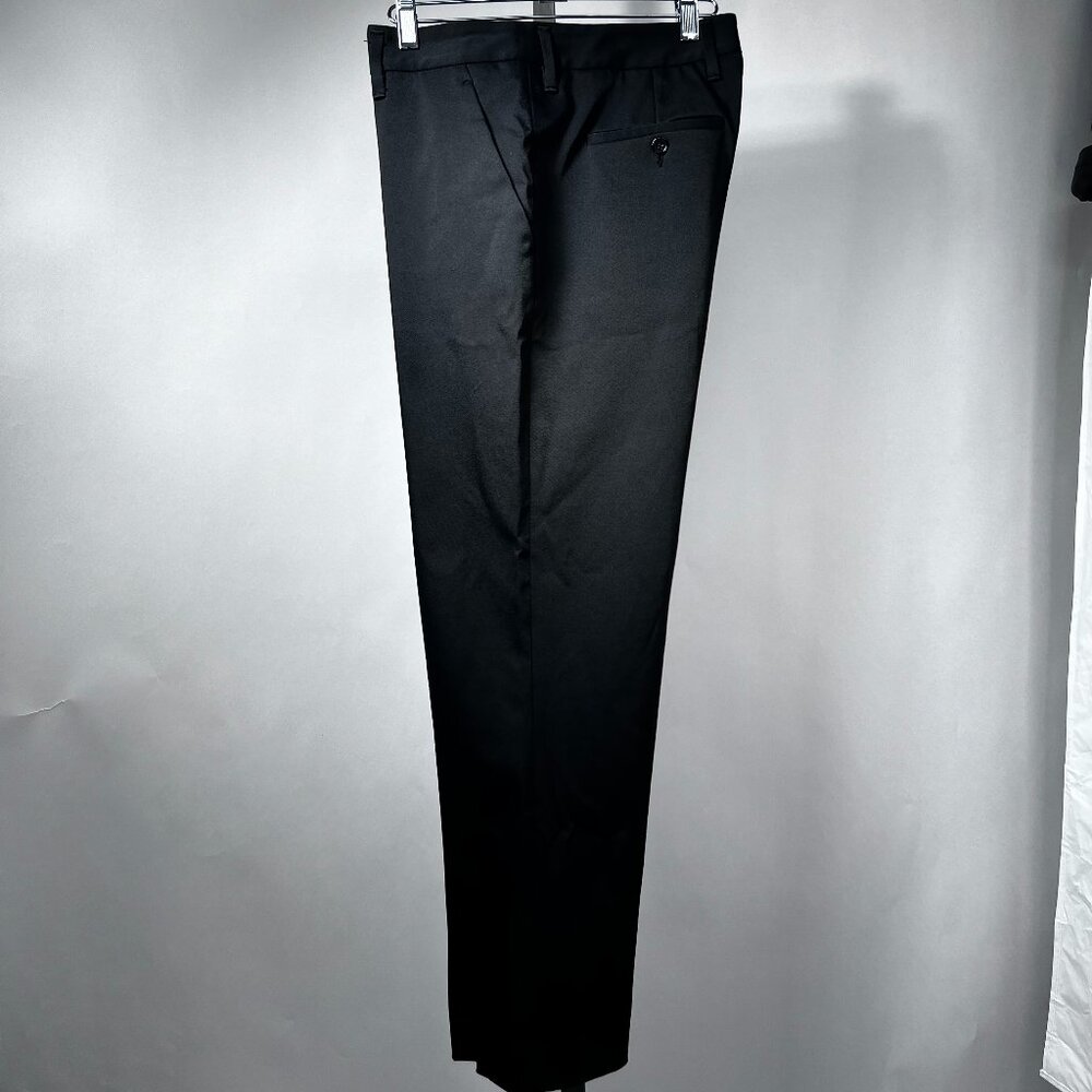 PRADA Pressed-Crease Tapered-Leg WOMAN Trousers Black Cotton Blend 14US Italy‎